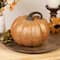 7.5" Gold & Orange Textured Pumpkin Fall Decoration